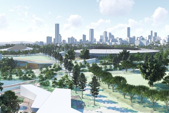 Concept render of the proposed Brisbane 2032 Olympic stadium at Victoria Park. Supplied by Arcadis on 03/12/2024.
