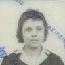 Persafoni Pavlidis, Jim Pavlidis’ mother, pictured in her photo ID in 1962, the year before she left Greece for Melbourne on the ship Patris.