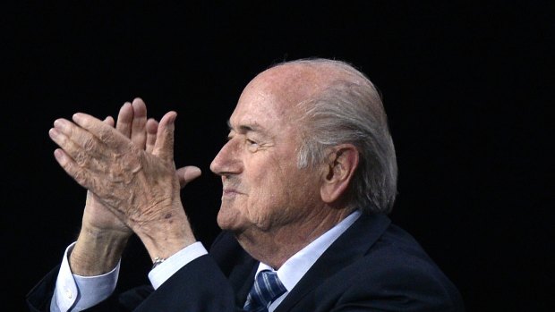 FIFA president Sepp Blatter applauds after his re-election as FIFA president in 2015. He resigned shortly after.