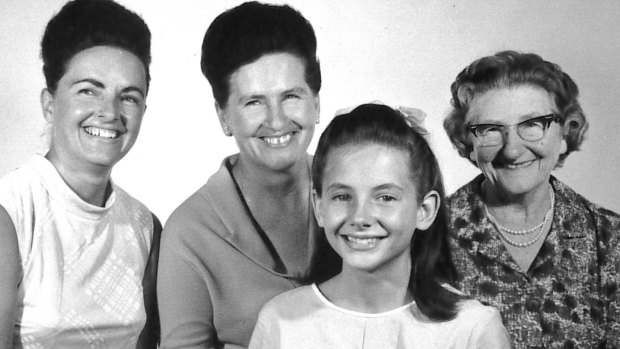 Four generations: Susan Johnson, front,  with, left to right, mother Barbara Johnson, grandmother Molly Bell and great grandmother Jane Moroney.