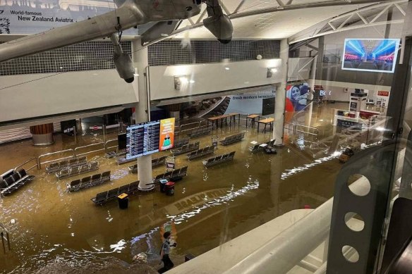 Scenes at Auckland Airport on Friday.