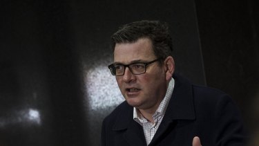 Victorian Premier Daniel Andrews at Sunday’s press conference. 