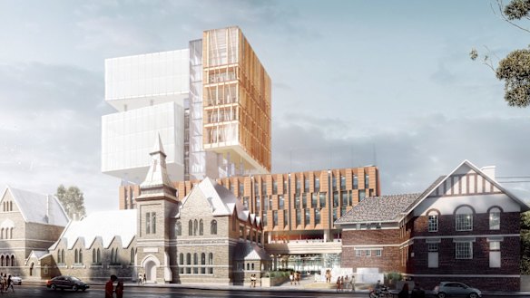 An artist's impressions for a new 14-storey high school in Surry Hills.