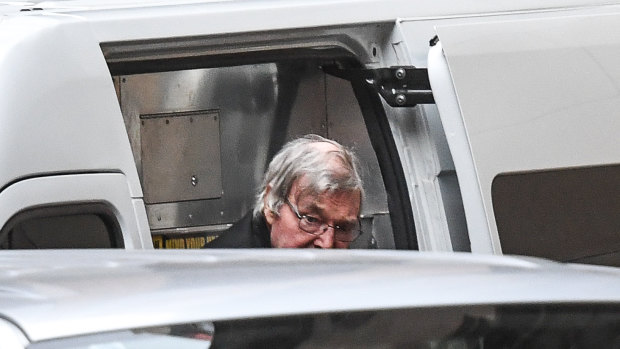 George Pell arrives at Supreme Court of Victoria for his appeal.