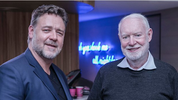 Actor Russell Crowe with David Stratton   in 2017.