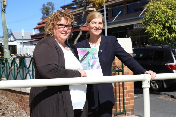 Micah Projects CEO Karyn Walsh with social housing entrepreneur Roseanne Haggerty.