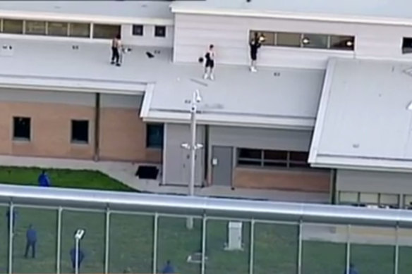Prisoners riot at Malmsbury Youth Justice Centre in September 2016. 