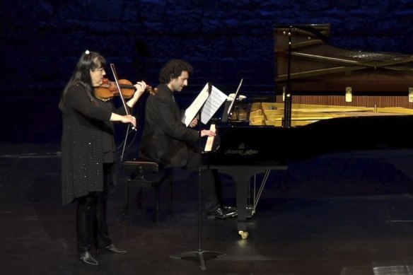 Monica Curro and Stefan Cassomenos performed for Melbourne Digital Concert Hall at the Athenaeum.