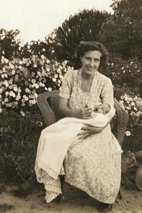 The author as a baby with her mother at Stanley Park cattle station near Miles, in Queensland’s Western Downs region, in 1950.