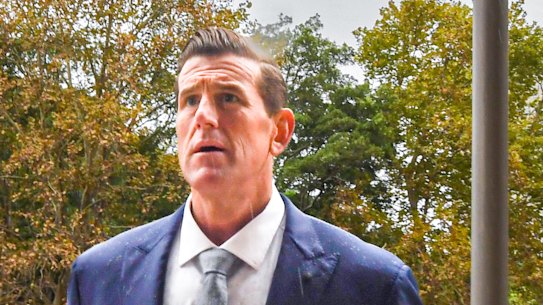 Ben Roberts-Smith outside court on May 1.