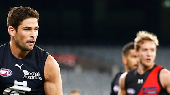 Levi Casboult on the attack against Essendon.