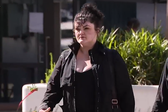 Kirsten Moiler on her way to court during her estranged husband’s trial.