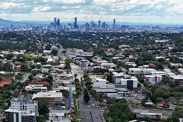 Mount Gravatt’s high street on Logan Road, looking towards Brisbane CBD.