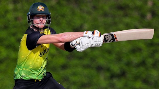 Steve Smith was out for 57 from 48 balls with just one delivery remaining in the innings.