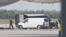 An explosive drone was found at an airport in Leipzig, Germany.