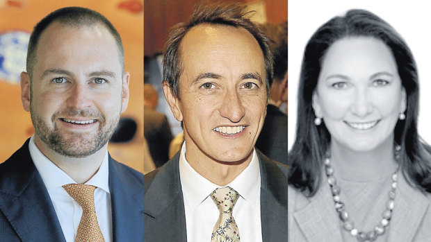 Eyes on the prize: Liberal preselection candidates for Wentworth, Andrew Bragg (left), Dave Sharma and Mary-Lou Jarvis.