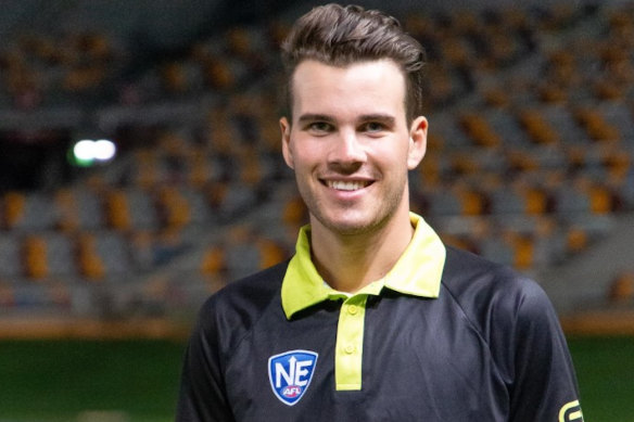 Jesse Baird as an AFL umpire.