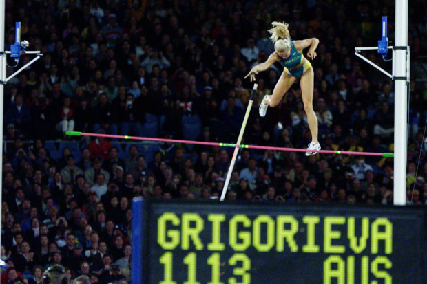 Tatiana Grigorieva flies her way to silver.