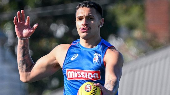 Jamarra Ugle-Hagan returned to Bulldogs training on Monday.