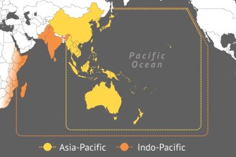 The Indo-Pacific covers a broader area than the Asia-Pacific, including India. 