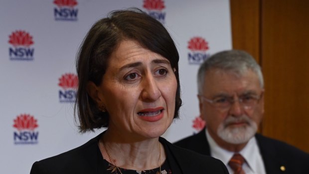 NSW Premier Gladys Berejiklian with University fo Western Sydney chancellor Peter Shergold launching the skills review.