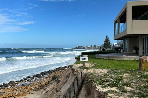 Erosion at The Entrance after huge swells, shared by local MP David Mehan.