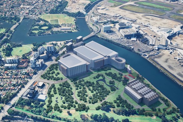 A concept image of the proposed data centre on the site of the former Kogarah Golf Club.