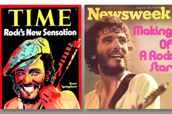 Springsteen featured on two magazine covers in the same week in 1975.