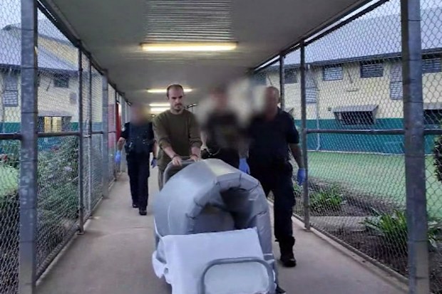Cameras have captured one of Australia’s worst child sex offenders, Ashley Paul Griffith, as he was transferred out of a Queensland prison.