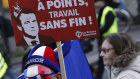 Protesters in Paris at the weekend. The government's concession is unlikely to end either the strike or the demonstrations.
