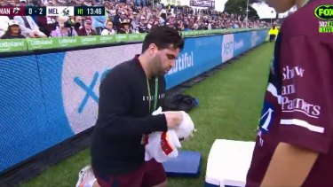 Manly staff were washing balls that flew into the Lottoland stands.