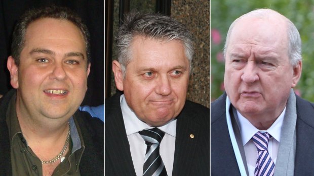 From left: Andrew Moore, Ray Hadley and Alan Jones.