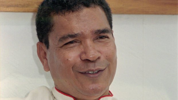 Bishop Carlos Felipe Ximenes Belo pictured at his home in Dili in 1996, the year he was a co-recipient of the Nobel Peace Prize.