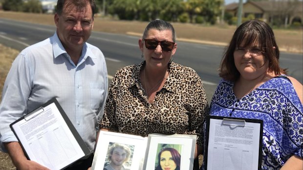 Member for Burnett Stephen Bennett with Kerri Walker (centre) and Trisha Mabley (right).