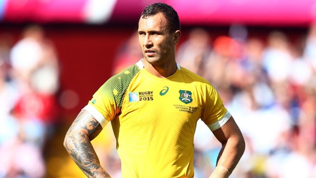 Challenger: Quade Cooper started at five-eighth against Uruguay at the 2015 World Cup but the jersey has been Bernard Foley's for much of the past six years. 