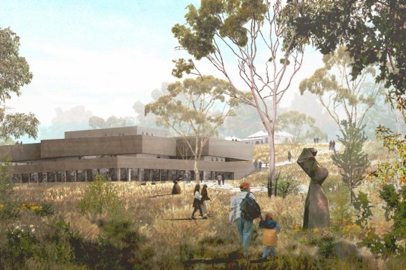 An artist’s impression of one option for a new Heide gallery, taken from its government-funded master plan.