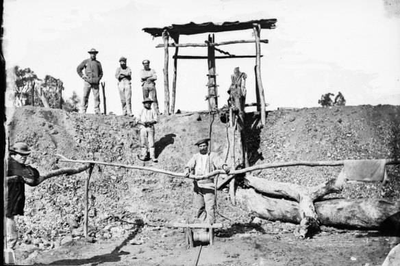 Gulgong gold minehead, Gulgong area, 1870-1875 American and Australasian Photographic Company, 