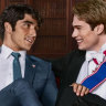 Taylor Zakhar Perez (left) and Nicholas Galitzine in Red, White and Royal Blue.