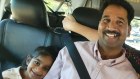 Nades Murugappan is all smiles as his family travels back to Biloela, Queensland, on Friday, June 10.