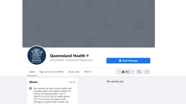 Historical COVID-19 information disappeared from the Queensland Health Facebook page overnight.