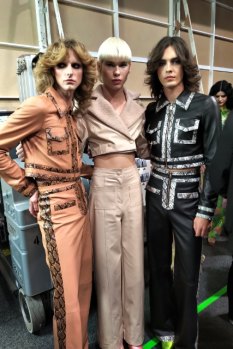 Charlie’s Angels: Non binary models Blake Sutherland, Harry Barclay and Lochie Colin.