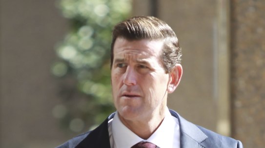 Ben Roberts-Smith outside the Federal Court in Sydney on Monday.
