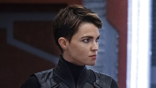 Ruby Rose as Batwoman, with Melissa Benoist as Supergirl.