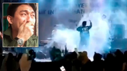 A member of the band Seventeen after a tsunami washed away band members. Source: Supplied