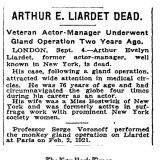 Arthur Liardet's death notice in the New York Times.