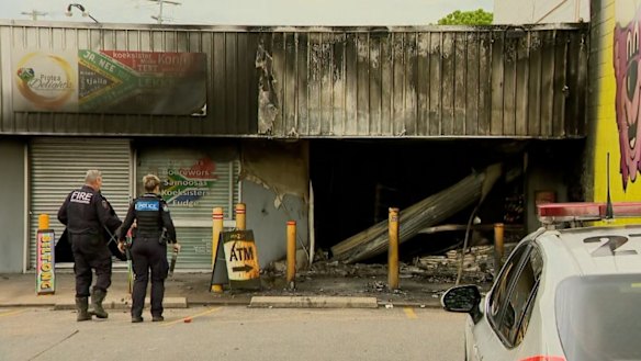 The shopfront was destroyed in the blaze.