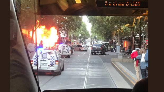 The fire on Bourke Street.