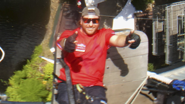 Jeremy Burke is a bungee jump master at Australia's only bungee tower in Cairns.