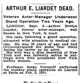 Arthur Liardet's death notice in the New York Times.