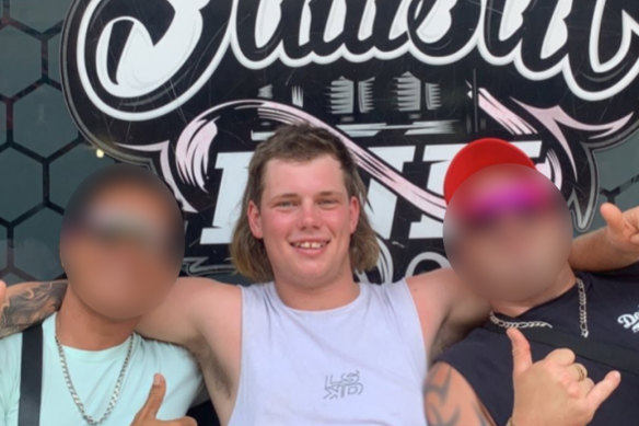 Lachlan Young (centre), the man accused of murdering Ballarat woman Hannah McGuire.